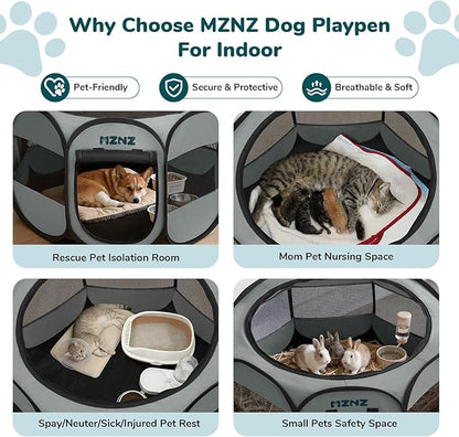 Dog Playpen, Portable Puppy Pet Crate Indoors - Image 3