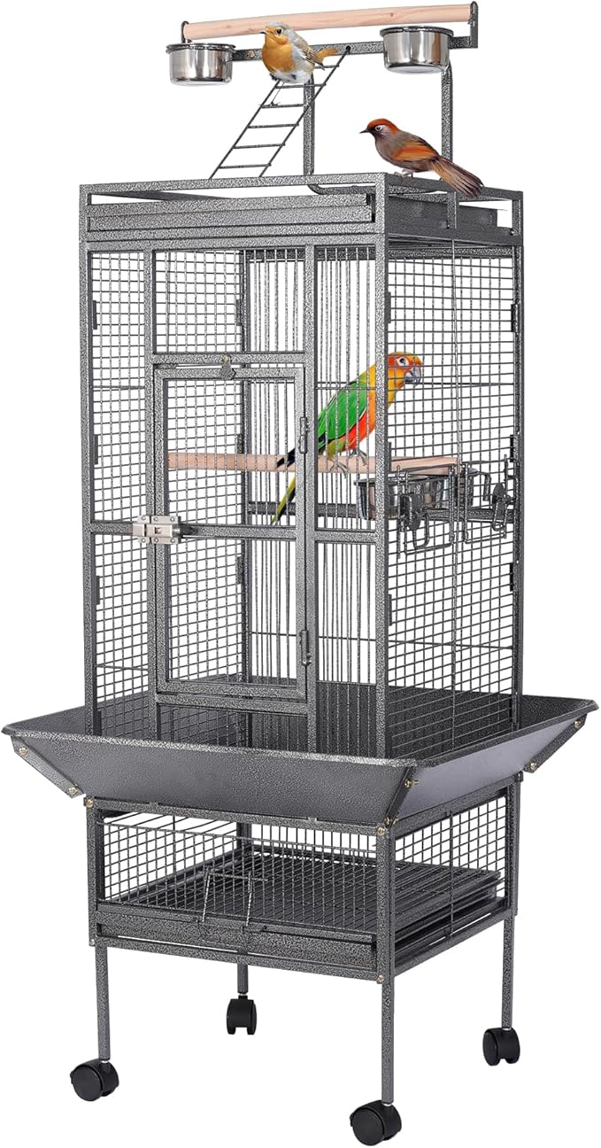 HSM 62 Inch Wrought Iron Large Bird Flight Cage by Unknown