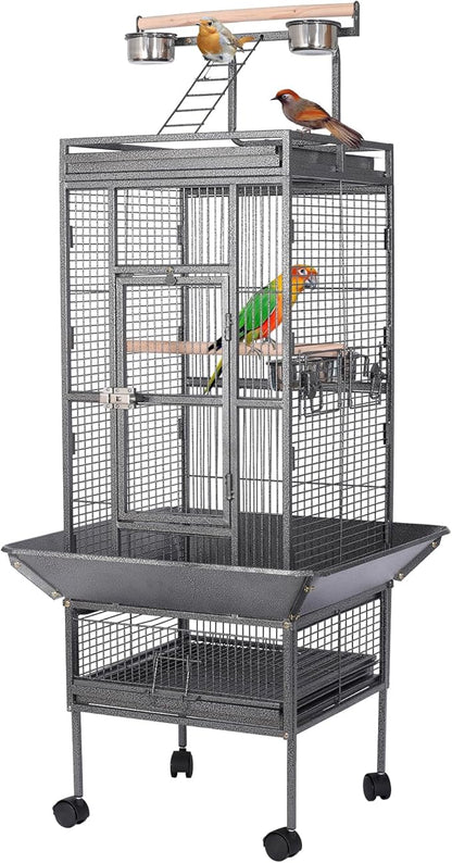 HSM 62 Inch Wrought Iron Large Bird Flight Cage by Unknown