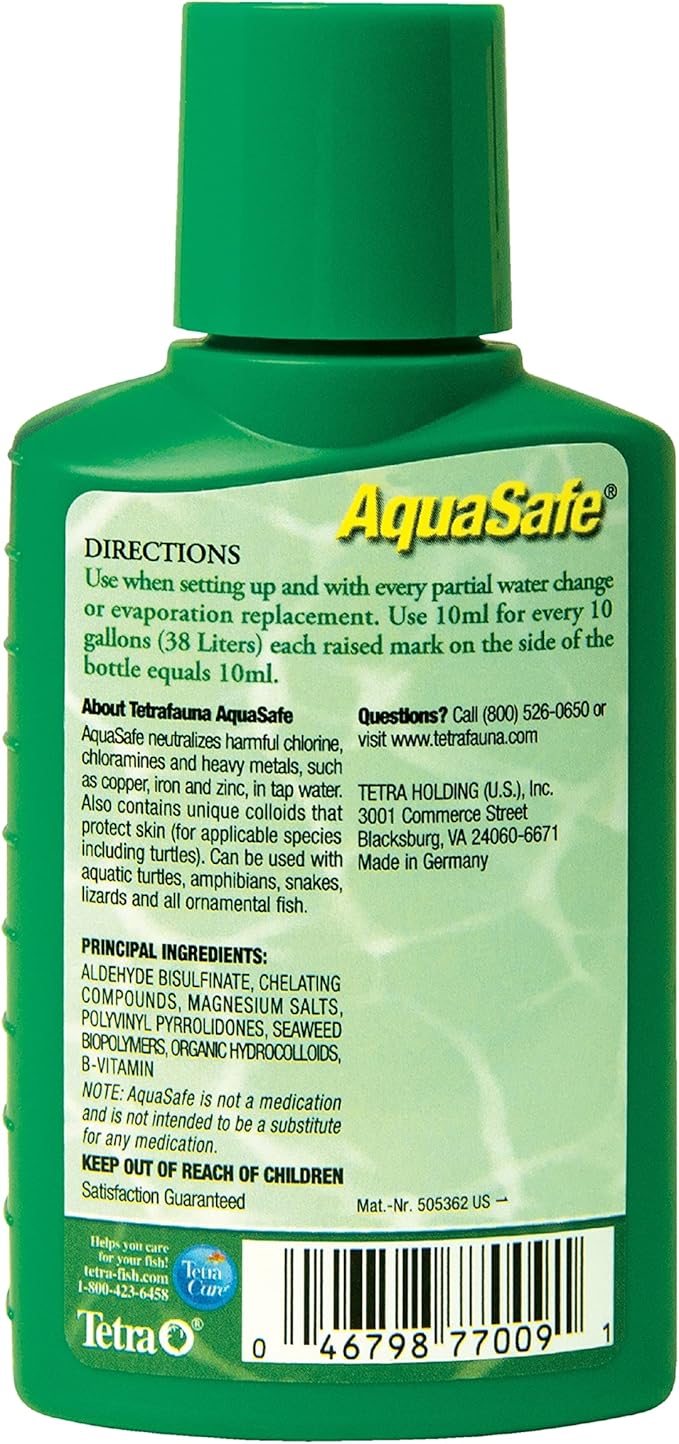TetraFauna AquaSafe for Reptiles and Amphibians 3.38 Oz, Aqua-Terrarium Water - Image 2