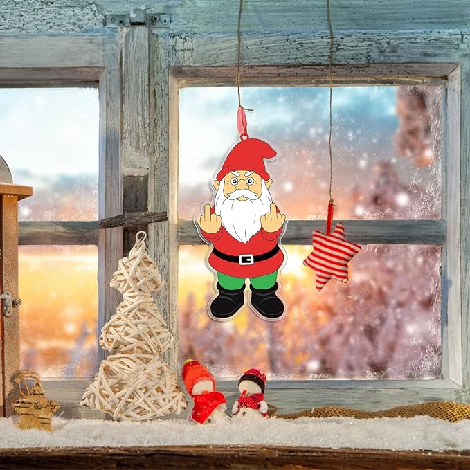 Middle Finger Gnome Ornaments Personalized Christmas Tree Ornament Decorations - Image 4