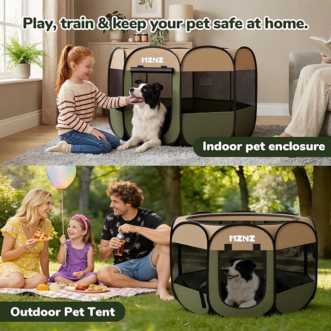 Dog Playpen, Portable Puppy Pet Crate Indoors - Image 5