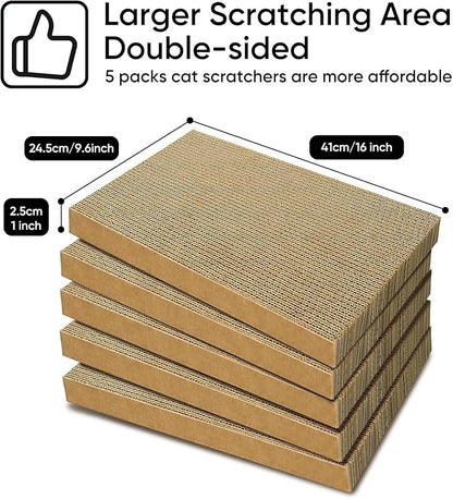 Cat Scratcher, 5 Packs in 1 Cardboard Box Cat Scratching Pad - Image 2