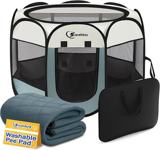 Siedihit Puppy Playpen for Large Dog Cat, Dogs Tent Crate Cage Indoor/Outdoor by Siedihit