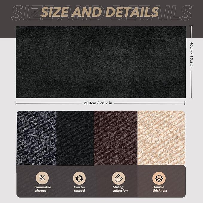 78.7"X15.8" Cat Scratching Mat, Self-Adhesive Cats Carpet, DIY Scratch - Image 4