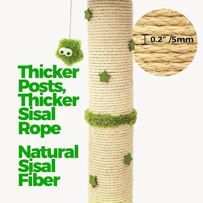 TinyBeast 29.5" Cat Tower with Scratching Post, 4-in-1 Natural Sisal Cat - Image 2