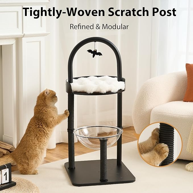 34" Modern Cat Tree Furniture, Minimalist Metal Frame Cat Tower - Image 4