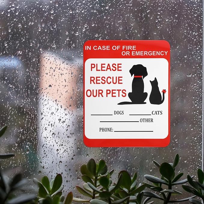Nogeqi 6 PCS Pet Alert Safety Stickers Pet Fire Rescue Sticker in Case of Fire - Image 6