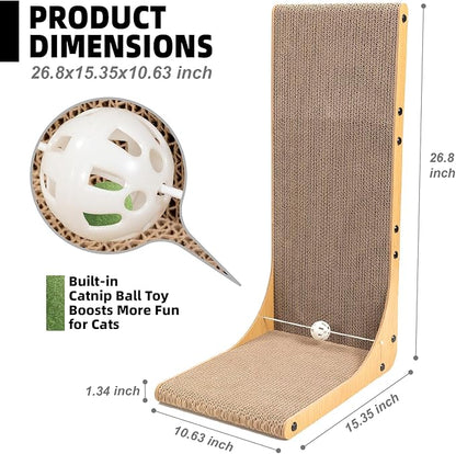 Value 2-Pack 26.8 Inch Cat Scratching Post, Premium High Density Cardboard Cat - Image 3