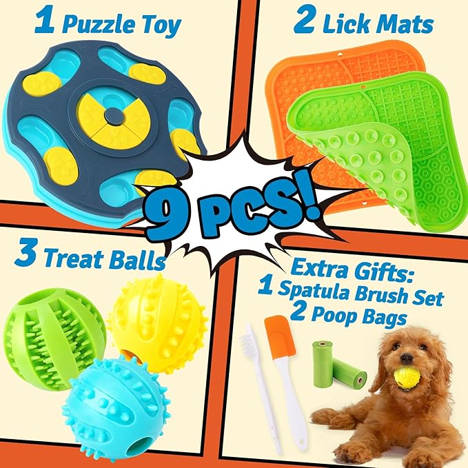 Forfon 9 Pack All-Around Dog Puzzle Toy Set -Mentally Stimulating Dog - Image 2