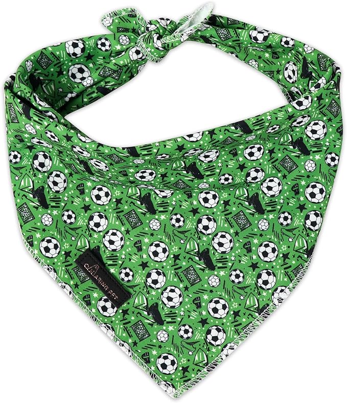 ARING PET Soccer Dog Bandanas, Cute Green Pet Bandana Scarf Triangle Bibs by ARINGPET