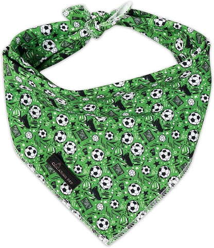 ARING PET Soccer Dog Bandanas, Cute Green Pet Bandana Scarf Triangle Bibs by ARINGPET
