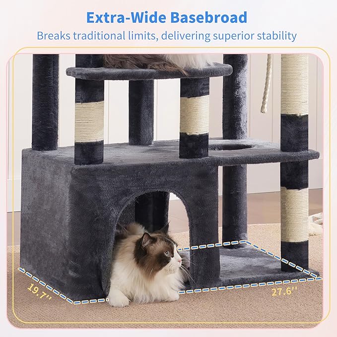 Heybly Cat Tree, 71-Inch Tall Cat Tower - Image 5