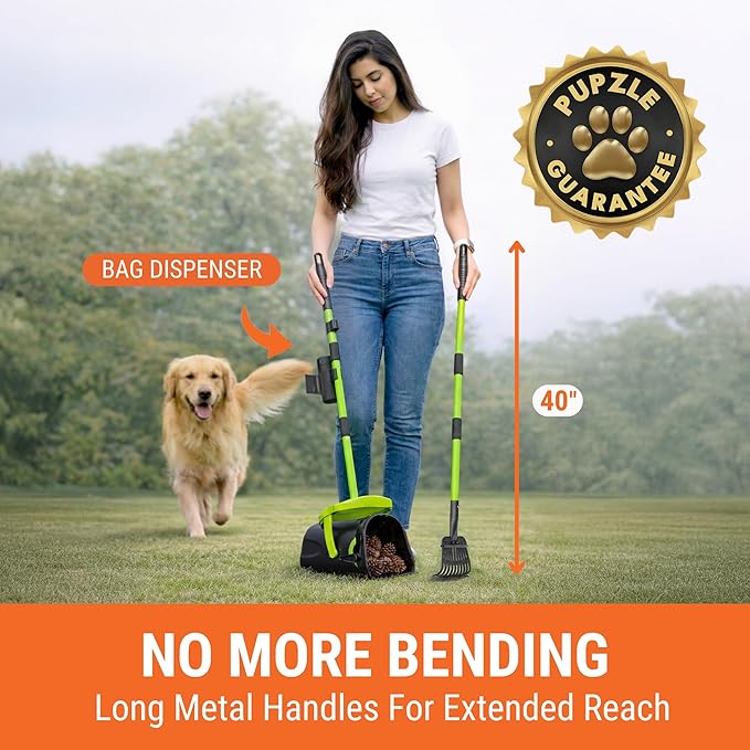Pupzle Dog Pooper Scooper with Bag Attachment, Dog Poop Scoop - Image 2
