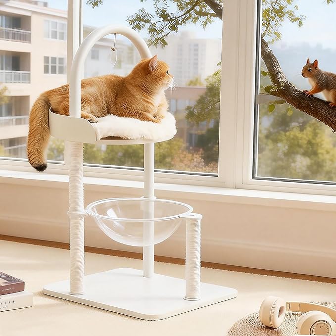 Modern Cat Tree Tower for Indoor Cats up to 12lbs, Wood Cat Bed - Image 2