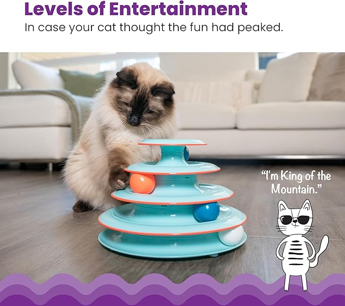 Catstages Chase Meowtain 4-Tier Interactive Cat Track Toy – 4 Spinning Balls - Image 2