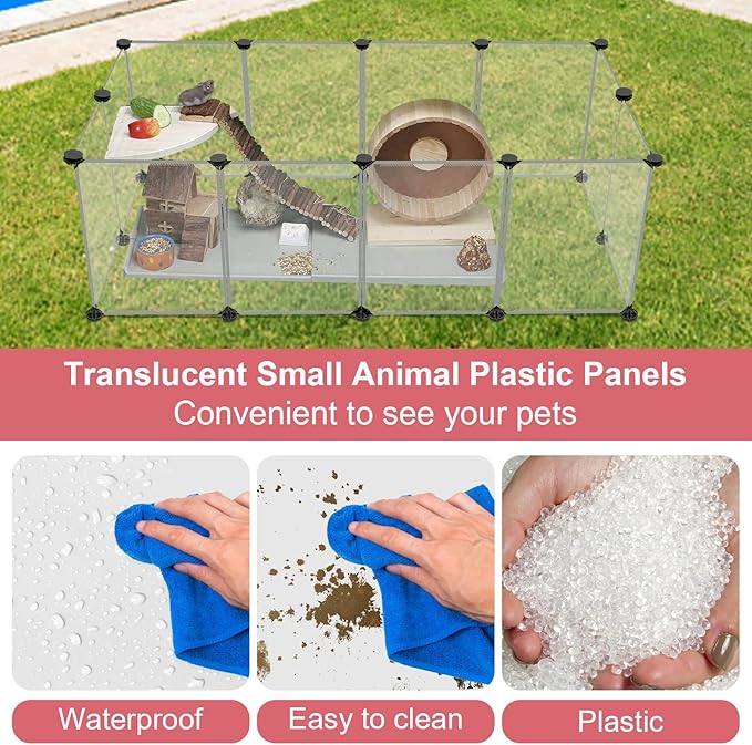 VISCOO 12 Panels Transparent Small Animals Playpen, Plastic Enclosure, Puppy - Image 6