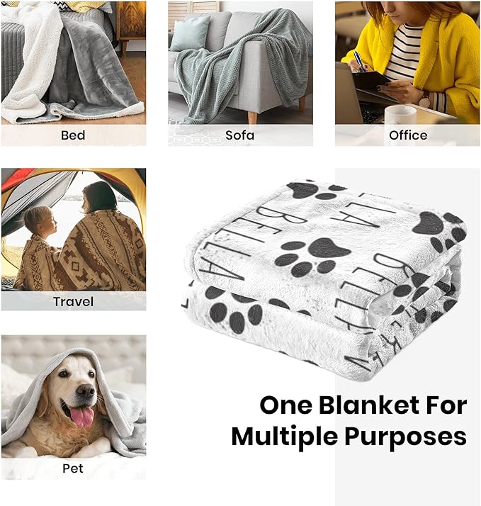 Personalized Dog Blanket, Custom Paw Print Dog Blanket - Image 6