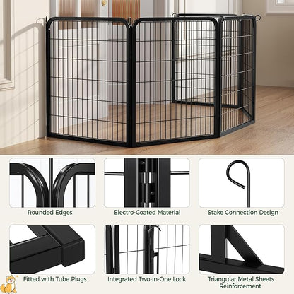 Yaheetech Dog Playpen Outdoor, 32 inch 6 Panels Dog Pen Indoor Heavy Duty Puppy - Image 5
