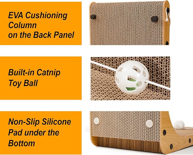 26.8 Inch Cat Scratching Post, Premium High Density Cardboard Cat Scratcher - Image 4