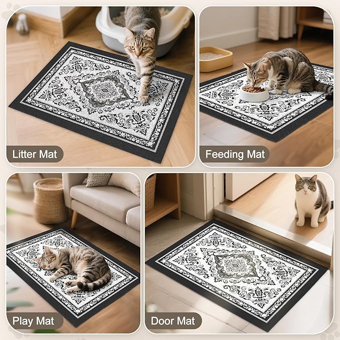 Unicorn Catcher Cat Litter Mat 24" x 15" Non-Slip Litter Box Mat Washable - Image 7