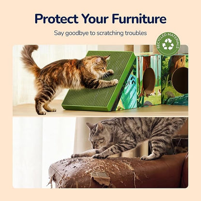 DIY Cardboard Cat House with Scratching Posts, Scratching Board, Recyclable - Image 6