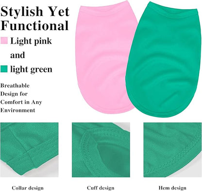 2 Pack Solid Color Dog Shirts – Lightweight, Breathable Pet T-Shirts, Durable - Image 2