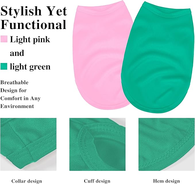 2 Pack Solid Color Dog Shirts - Image 2