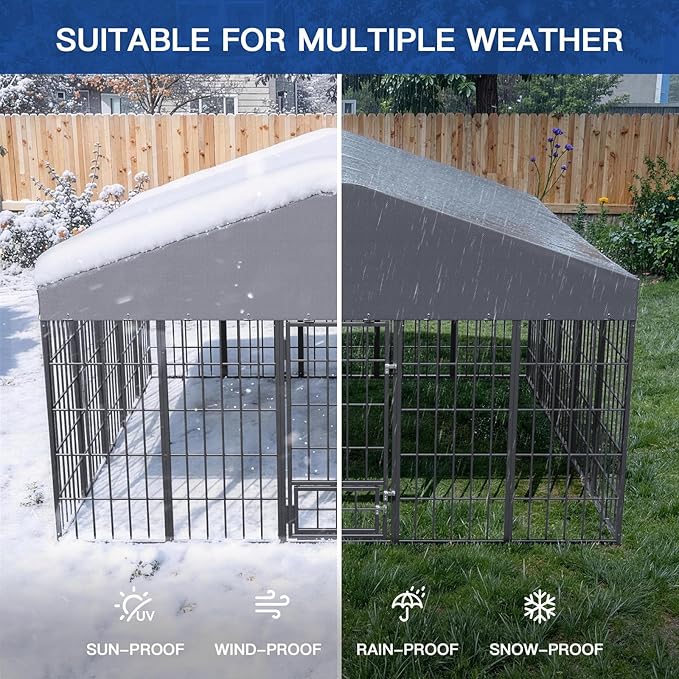 10X10X6.25 FT Large Outdoor Dog Kennel, Dogs Run Enclosure - Image 5