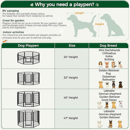 Yaheetech Dog Playpen Outdoor, 40 inch 6 Panels Dog Pen Indoor Heavy Duty Puppy - Image 8