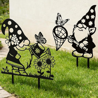 Rngmsi Gnome Metal Garden Stakes Decor, Gnome Yard Decorations Outdoor - Image 6