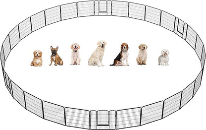 Yaheetech Dog Playpen Outdoor, 32 inch 32 Panels Dog Pen Indoor Heavy Duty by Unknown