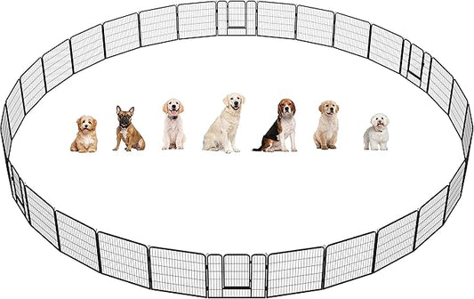 Yaheetech Dog Playpen Outdoor, 32 inch 32 Panels Dog Pen Indoor Heavy Duty by Unknown
