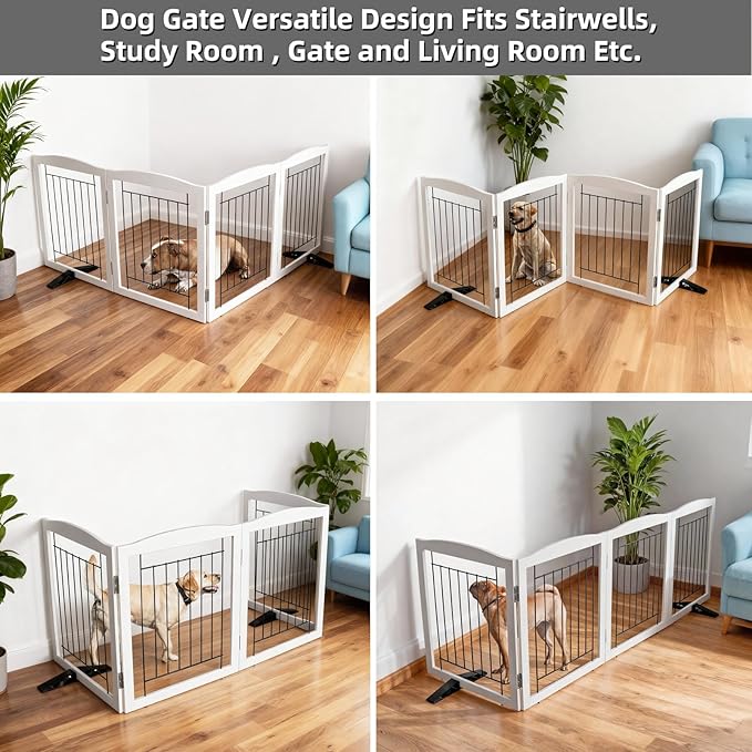 ZJSF Freestanding Dog Fence Indoor, Foldable Dog Gate - Image 4