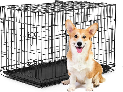 BestPet | Dog Crate | 30" | Black | Foldable Metal Kennel by BestPet