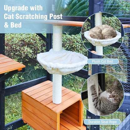 70.1’’ Large Catio Outdoor Cat Enclosure, Weatherproof Walk-in Cat Cage - Image 5