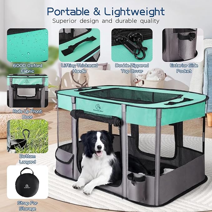 Dog Playpen, Pet Playpen, Foldable Dog Cat Playpens, Portable Exercise Kennel - Image 6