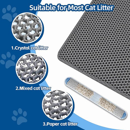 Cat Litter Mat Large Cat Litter Trapping Mat 30x24 inch Double Layer Urine and - Image 4