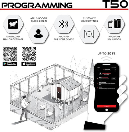 RUN-CHICKEN Door T50 – Automatic Chicken Coop Door Opener, Battery Powered & - Image 4