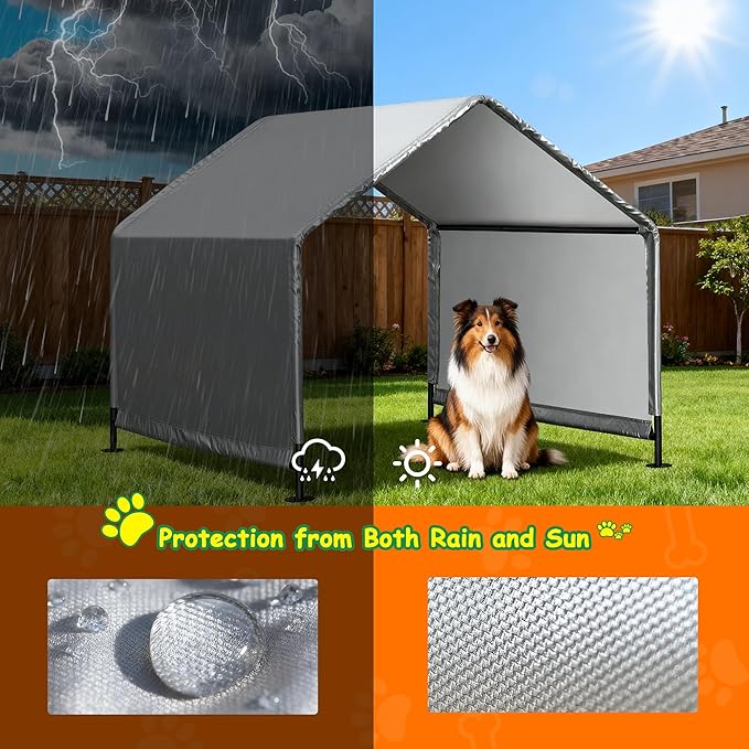 4'x 4'x 3.3' Dog Shade Shelter, Outdoor Dog Tent Dog House Canopy Waterproof - Image 3
