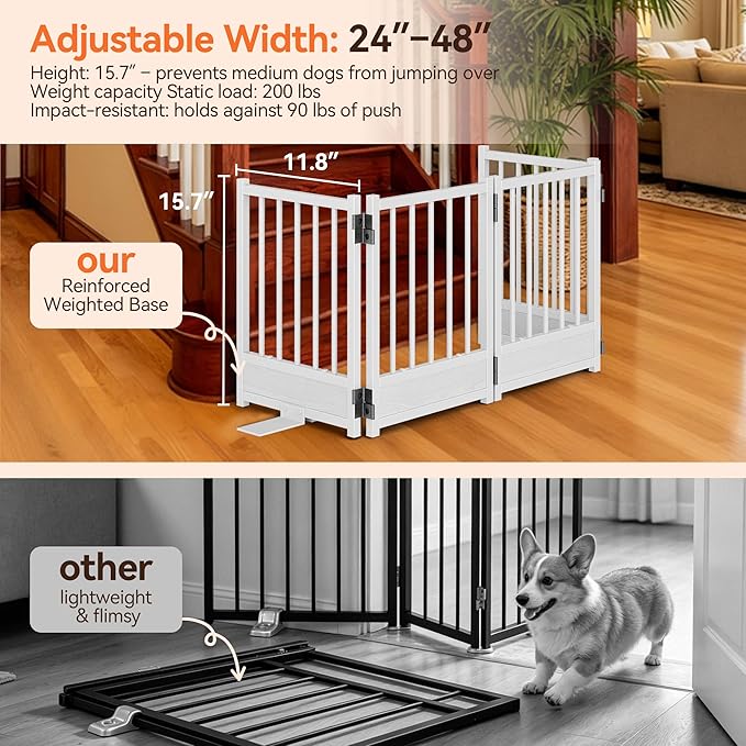 Reinforced Base Small Dog Gate, Modern Step-Over Metal Dog Gate - Image 2