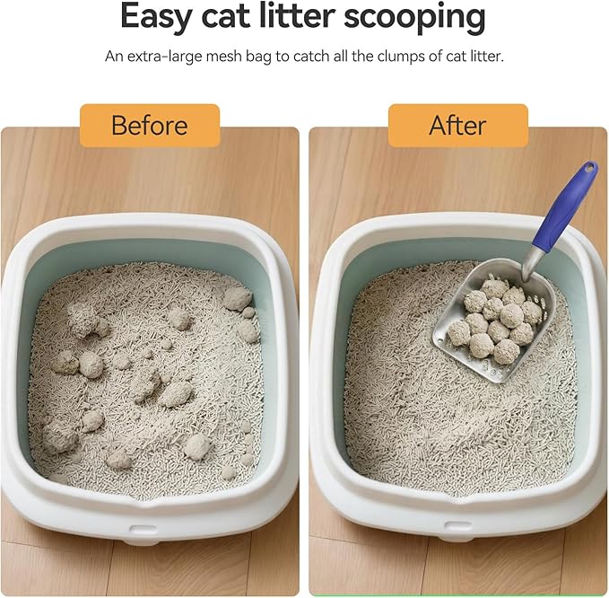 Cat Litter Scoop, Kitty Metal Scooper, Heavy Duty Aluminum Deep Sifter - Image 4