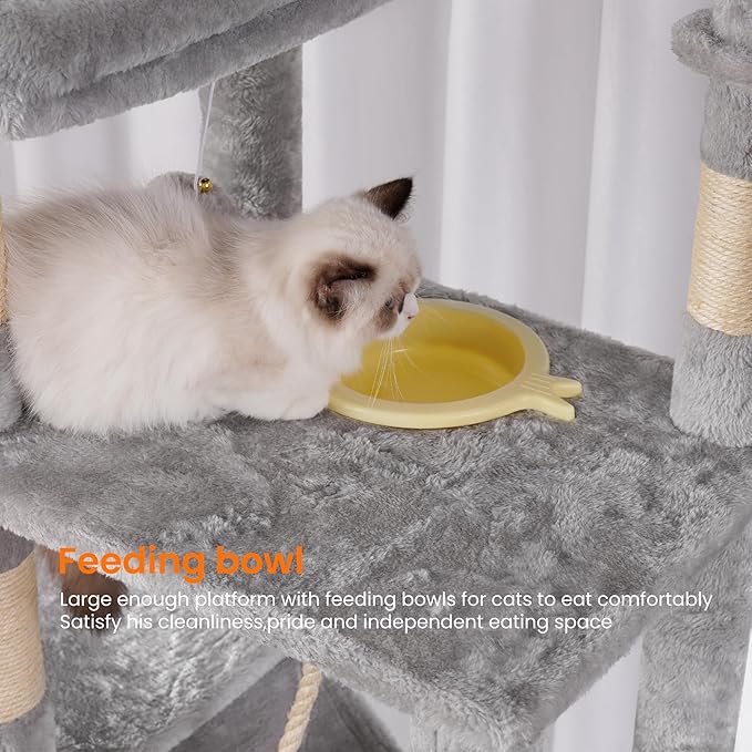 Heybly Tall Cat Tree, 78-inch Multi-Level Cat Tower - Image 4