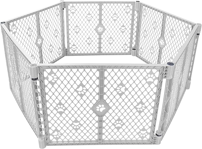 MYPET 6-Panel Paws Petyard, Durable & UV-Resistant Puppy Playpen, by NorthStatesMyPet