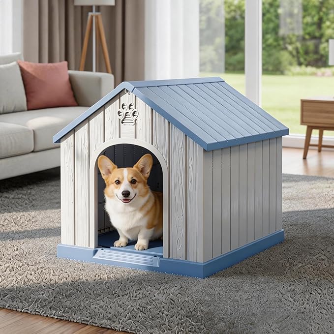 DRATO Indoor & Outdoor Dog Houses, Resin Material Pet Shelter - Image 2