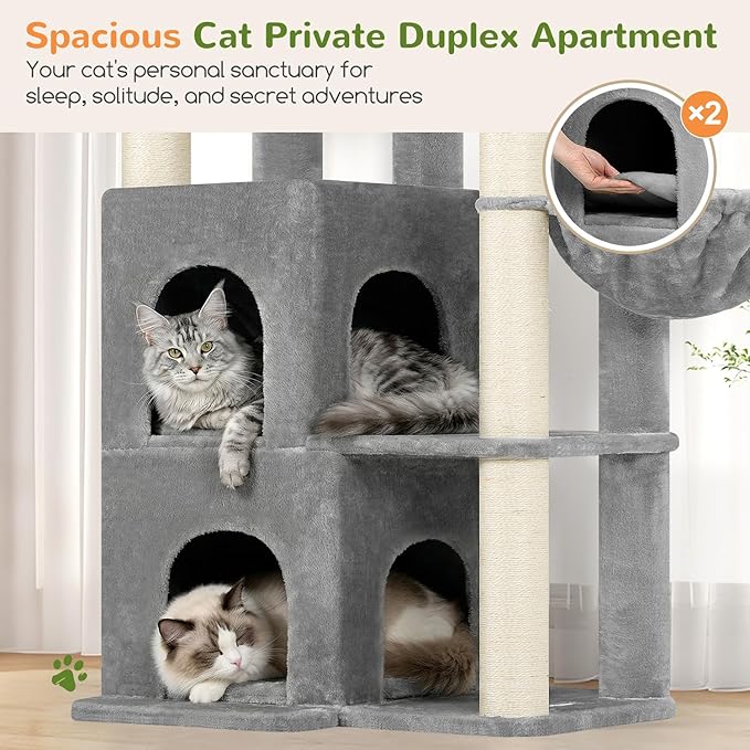 Globlazer Cat Tree Tower for Indoor Cats, Sturdy Adult Cat Tree House for Large - Image 3