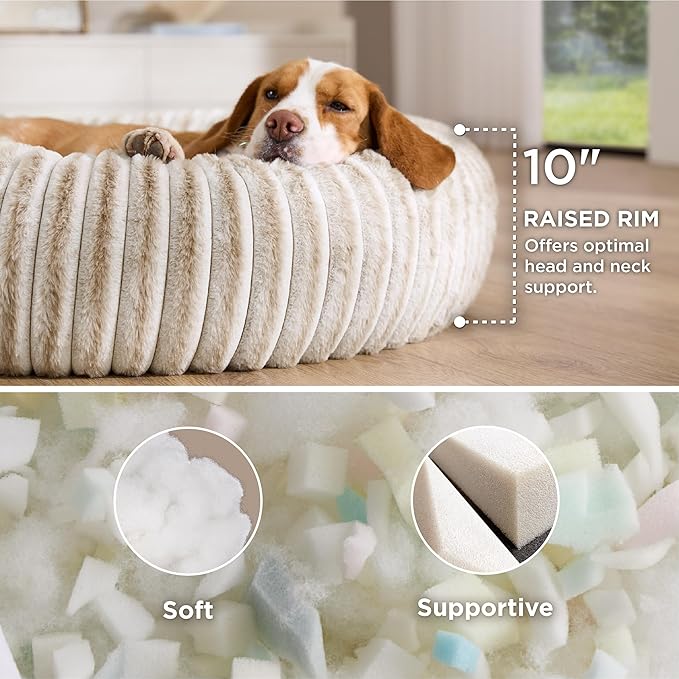 Bedsure ComfyFleece™ Donut Large Dog Bed - Image 2