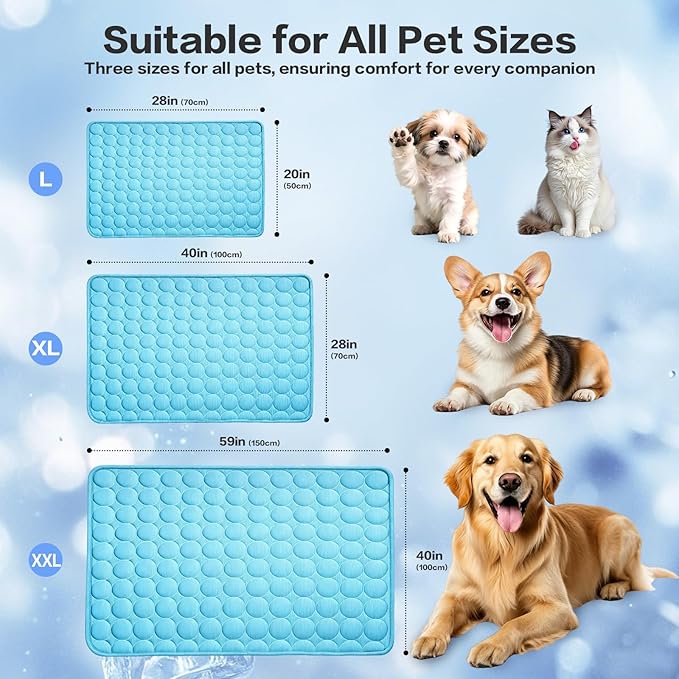 SISROL Cooling Mat for Dogs & Cats, Q-Max>0.4 Chill Fiber Pet Cooling Pad - Image 5