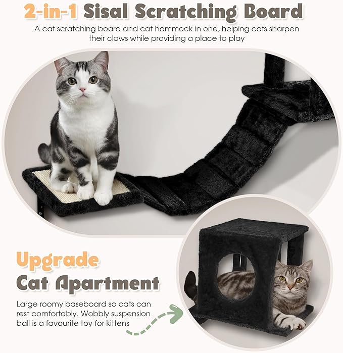 7-in-1 Cat Wall Shelves, Cat Climbing Wall Systems, Space-Saving Wall Mounted - Image 5