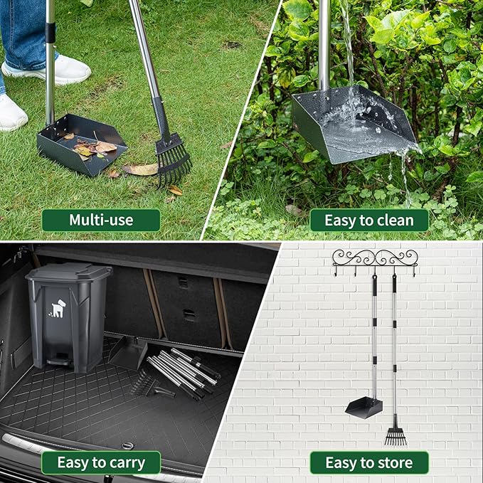 Dog Pooper Scooper, Dog Poop Trash Can Set - Image 3